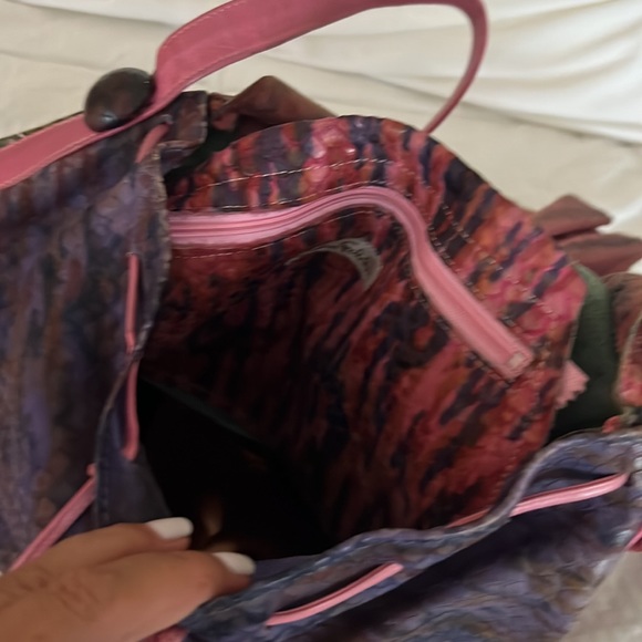 Carlos Falchi pink green and purple snake skin - Picture 4 of 5